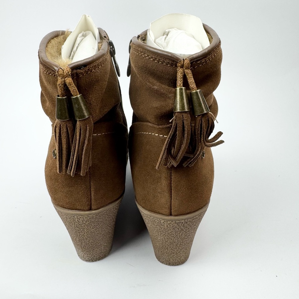 Sporto Tan Suede “Wind” Ankle Wedge Boots Sz 9 - Picture 4 of 6